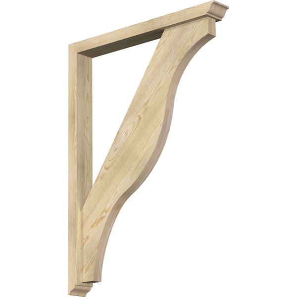 Ekena Millwork Funston Traditional Rough Sawn Bracket w/ Offset Brace, Douglas Fir, 4"W x 32"D x 44"H BKT0402X32X44FST01RDF - main